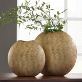 HEZNO Antique Gold 22" Height Vase Pair