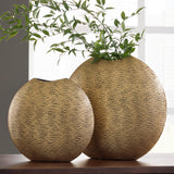 HEZNO Antique Gold 22" Height Vase Pair
