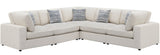 HILLARD Beige Linen 120" x 120" 5 Piece Modular Sectional