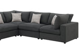 HILLARD Charcoal Gray Linen 120" x 120" 5 Piece Modular Sectional
