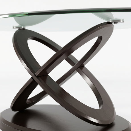 HIZINA Dark Brown 48" x 30" Coffee Table