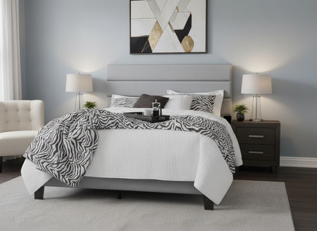 HOBOKEN Gray Linen 46" Height Platform Bed