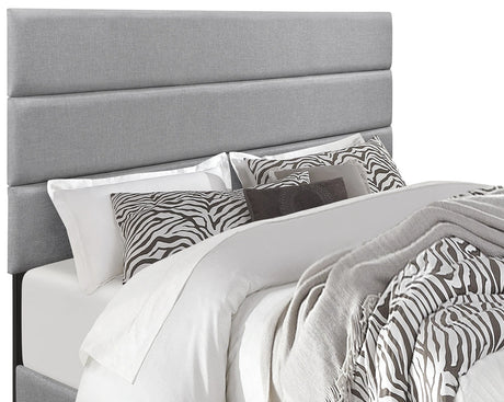 HOBOKEN Gray Linen 46" Height Platform Bed