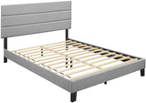 HOBOKEN Gray Linen 46" Height Platform Bed