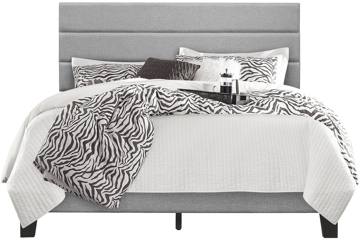 HOBOKEN Gray Linen 46" Height Platform Bed