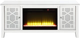 HOLBOX Mirrored 59" Wide TV Stand with LED Lights