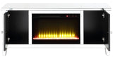 HOLBOX Mirrored 59" Wide TV Stand with LED Lights