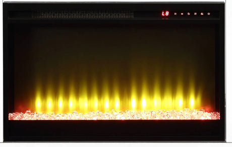 TAHITI Mirrored 82" Wide Fireplace with LED Lights & Bluetooth