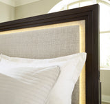 HOLLINS Grayish Brown 57" Height Bed with LED's