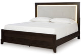 HOLLINS Grayish Brown 57" Height Bed with LED's