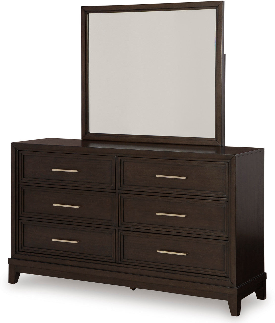 HOLLINS Grayish Brown Bedroom Set with Fabric LED Bed