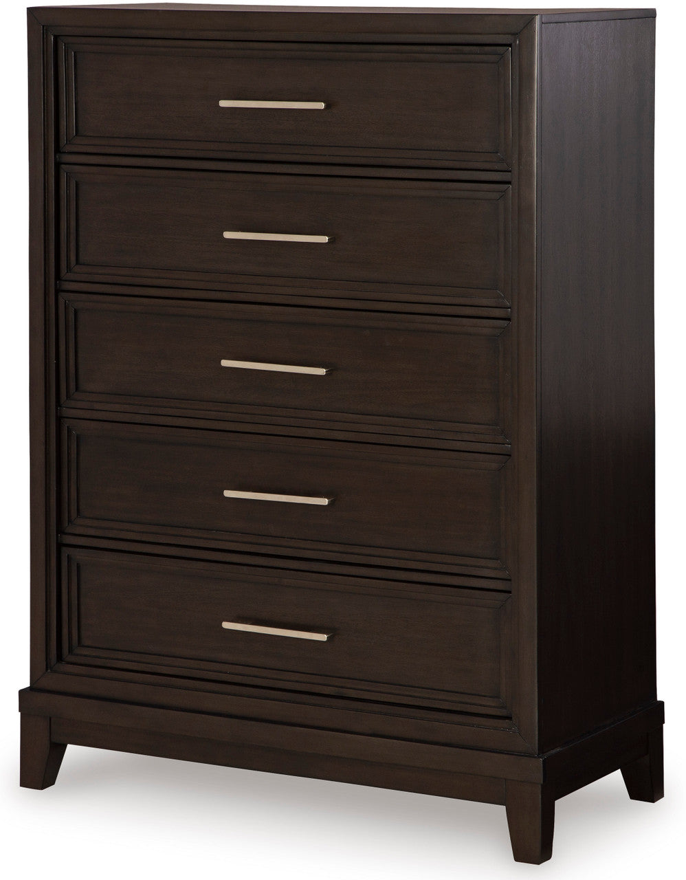 HOLLINS Grayish Brown Bedroom Set with Fabric LED Bed