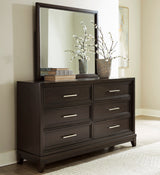 HOLLINS Grayish Brown 64" Wide x 75" Height Dresser & Mirror