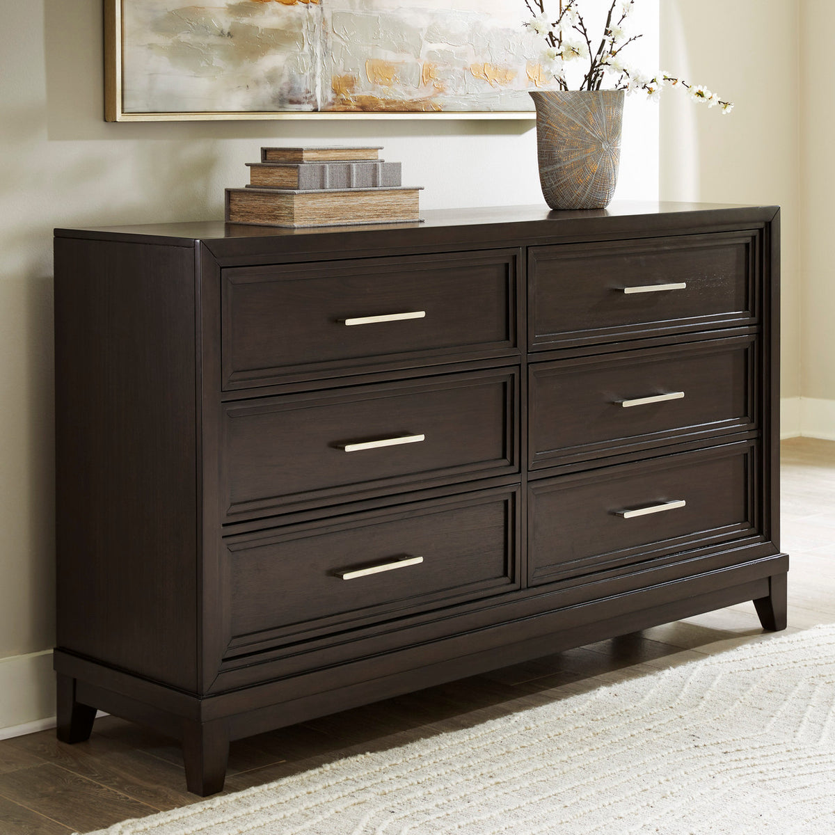 HOLLINS Grayish Brown 64" Wide x 38" Height Dresser