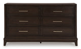 HOLLINS Grayish Brown 64" Wide x 38" Height Dresser