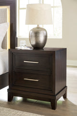 HOLLINS Dark Brown 26" Wide x 28" Height Night Stand