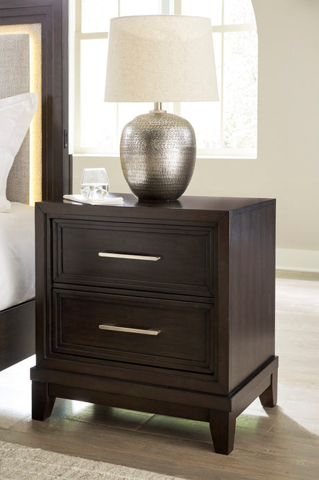 HOLLINS Dark Brown 26" Wide x 28" Height Night Stand