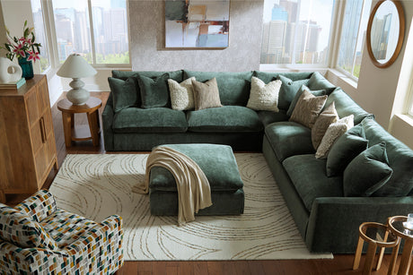 HOLLISTON Jade Green Chenille 41" x 41" Ottoman