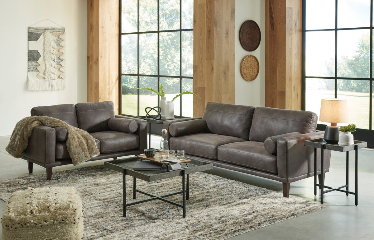 HOLYFIELD Dark Gray 58" Wide Loveseat