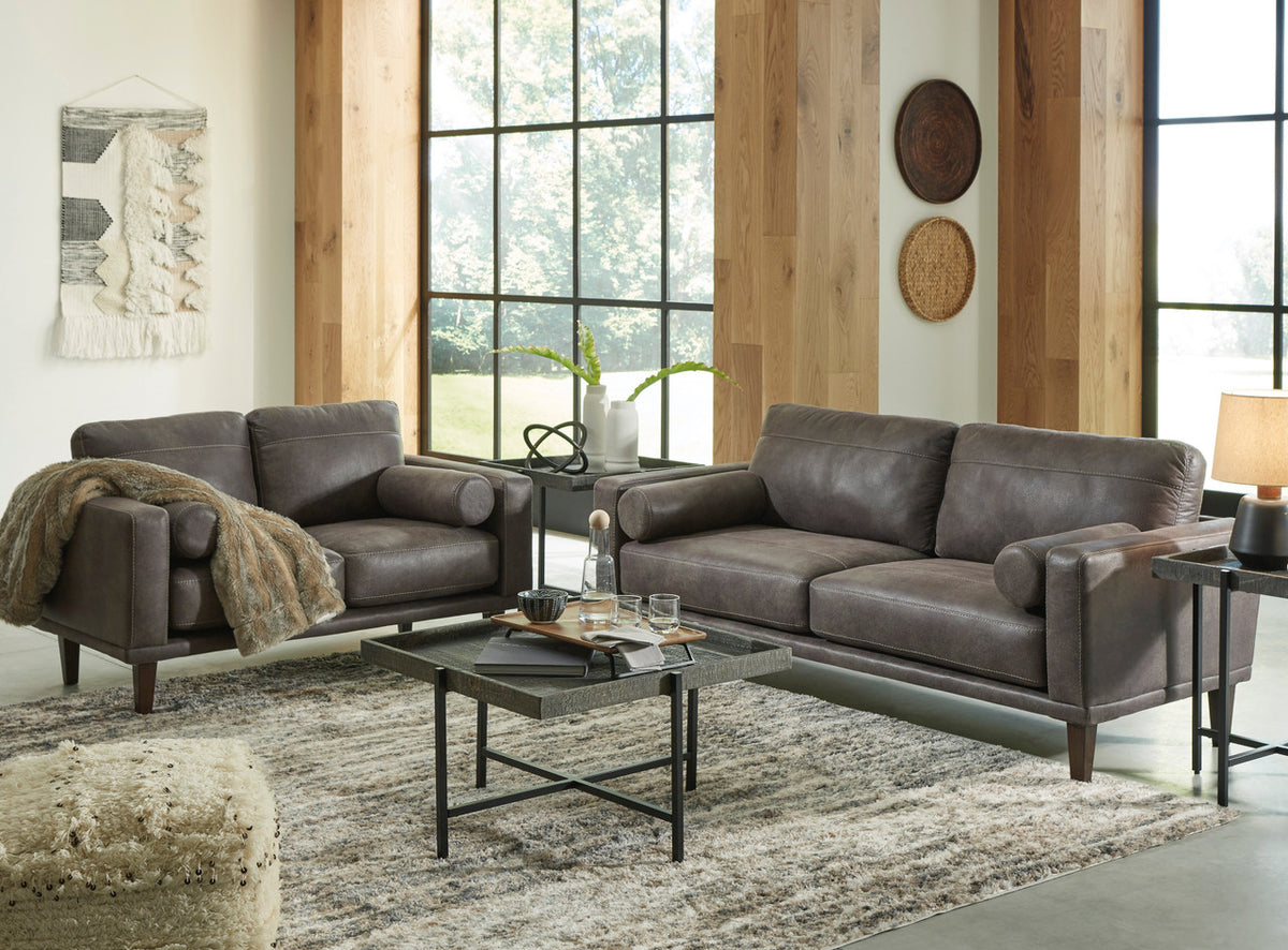 HOLYFIELD Dark Gray 58" Wide Loveseat