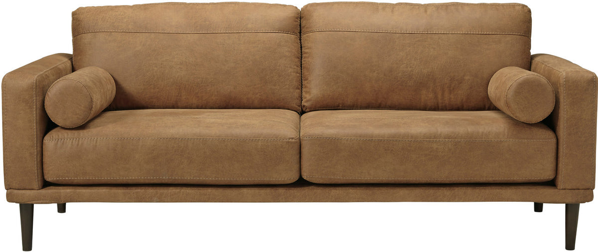 HOLYFIELD Caramel Brown Sofa & Loveseat