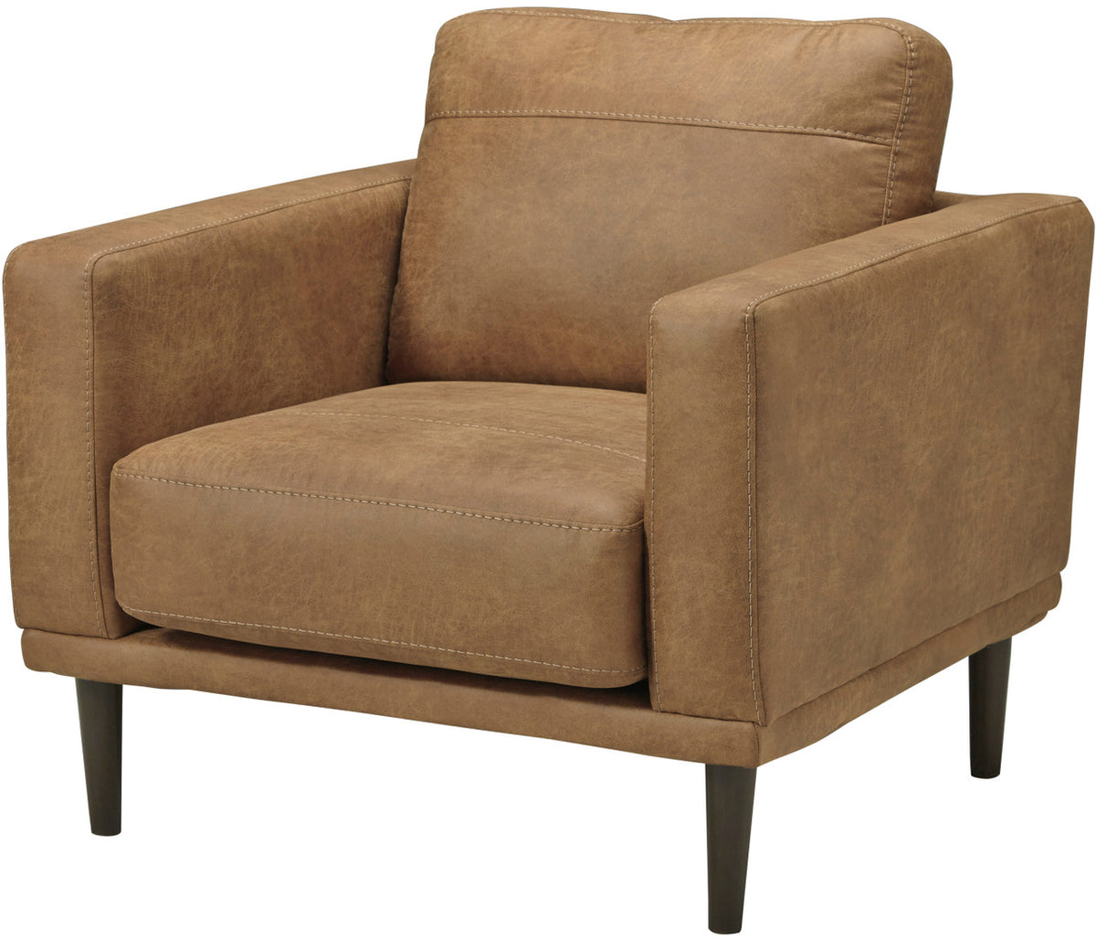 HOLYFIELD Caramel Brown Sofa & Loveseat