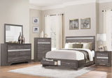 HUDSON Gray Platform Bedroom Set with Hidden Drawers