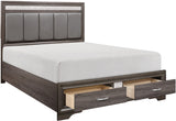 HUDSON Gray Platform Bedroom Set with Hidden Drawers