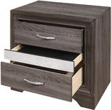 HUDSON Gray Platform Bedroom Set with Hidden Drawers