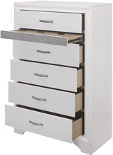 HUDSON White Platform Bedroom Set with Hidden Drawers