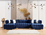 HURLEY Blue Velvet Double Chaise Sectional