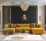 HURLEY Mustard Velvet Double Chaise Sectional