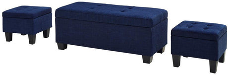 Hank Blue Bench & Ottomans