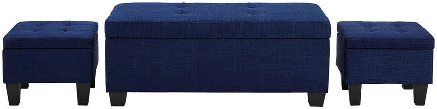 Hank Blue Bench & Ottomans
