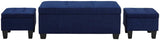 Hank Blue Bench & Ottomans