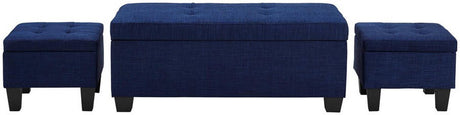 Hank Blue Bench & Ottomans