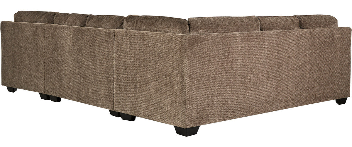 HAZMEL Teak Chenille 131" x 97" Oversized Sectional