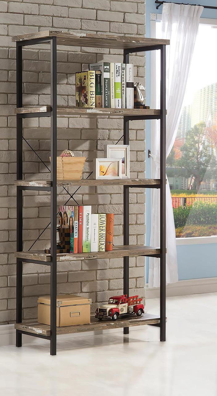 HINGE Natural and Black Bookcase