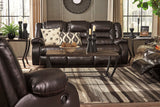 HOLTEN Brown 87" Reclining Sofa