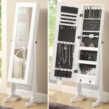 IDONIA White 19" Wide Floor Mirror with Jewelry Storage
