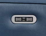 IMANI Blue Top Grain Leather Power Reclining Loveseat