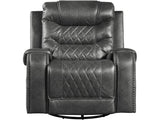 EMPEROR Gray 40" Wide Swivel Glider Recliner Chair