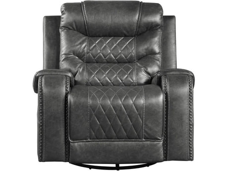 EMPEROR Gray 40" Wide Swivel Glider Recliner Chair