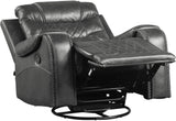 EMPEROR Gray 40" Wide Swivel Glider Recliner Chair