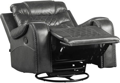 EMPEROR Gray 40" Wide Swivel Glider Recliner Chair