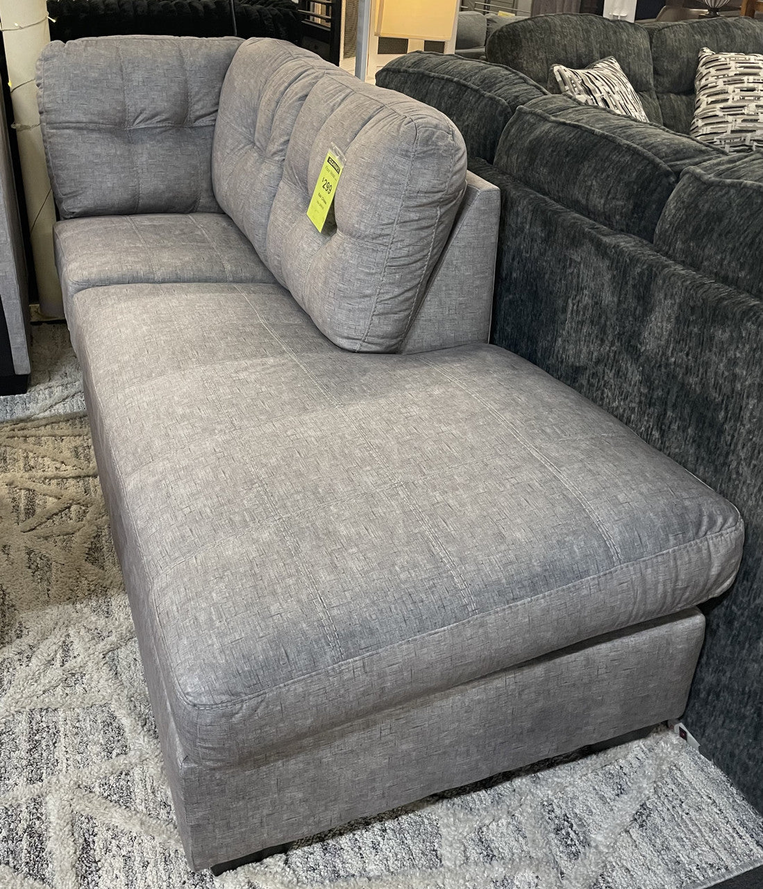 NANDRI Light Gray 34" Wide Right Arm Corner Chaise