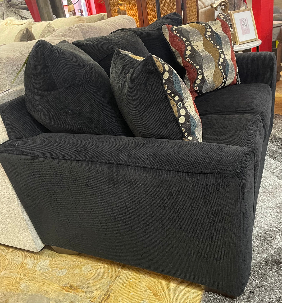 Brogain Black 63" Wide  Loveseat