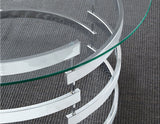 JAIK Chrome Metal & Clear Glass 23" Wide Round End Table