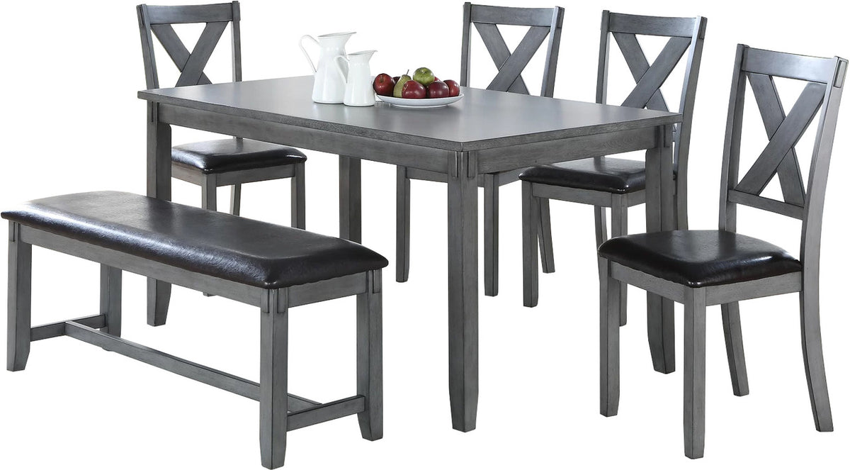 JANIE Gray 6 Piece Dining Set