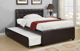 JANNA Dark Brown Platform Bed with Twin Trundle